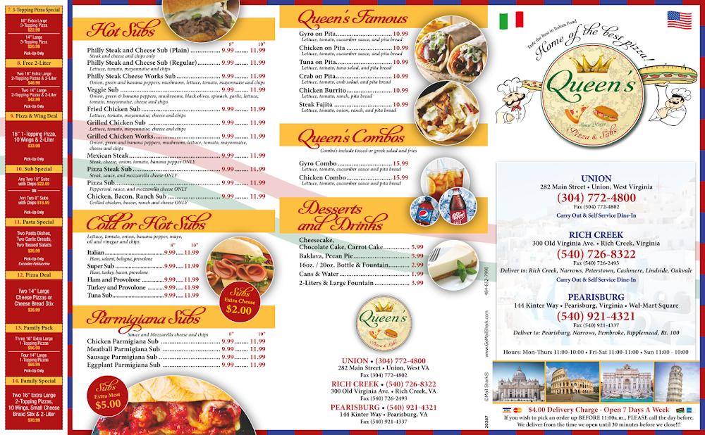 Queen's Pizza & Subs Menu image 1