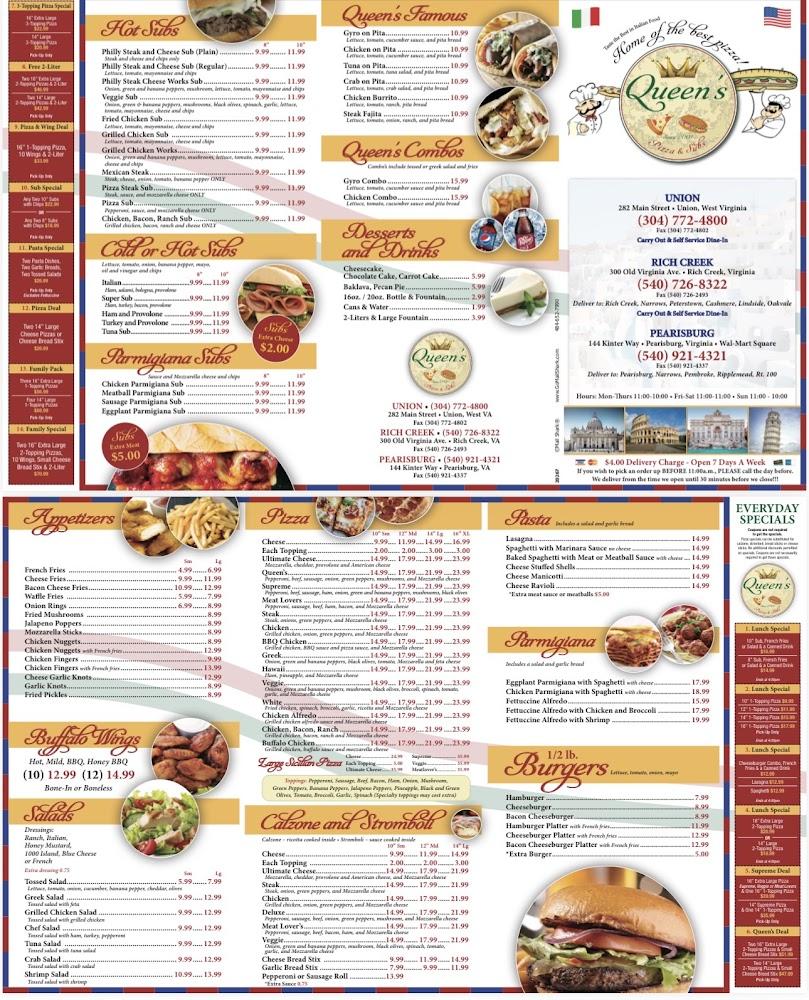 Queen's Pizza & Subs Menu image 2